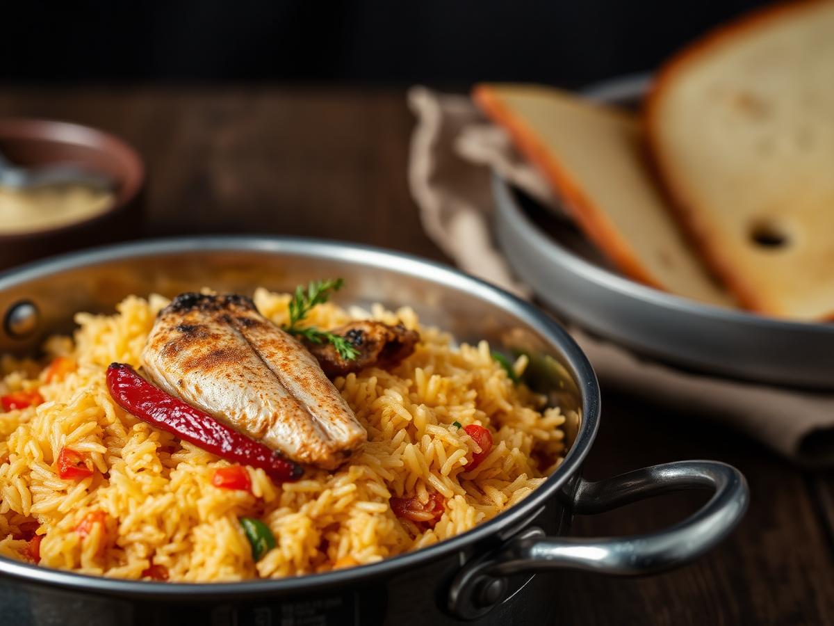 Caldero de arroz con pescado, plato típico de la zona